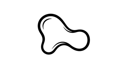 Fototapeta premium Simple black bone illustration on white background