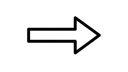 Simple black arrow pointing right on white background