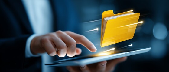 Digital file management on a tablet device.