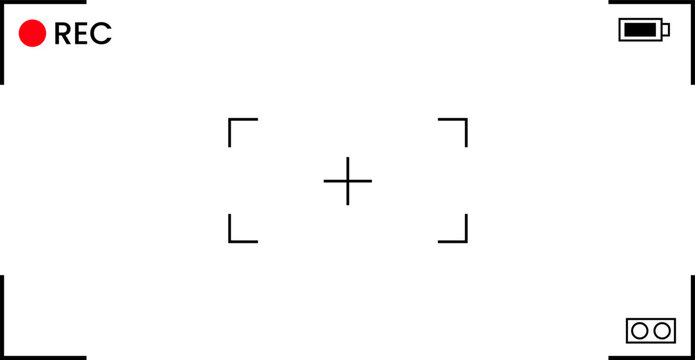 camera frame viewf inder overlay on transparent background