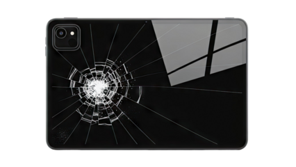 Cracked Black Smartphone Screen