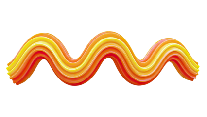 Wavy orange and yellow abstract ribbon on white background