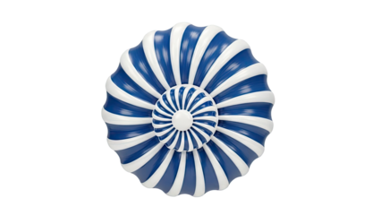 Blue and white striped decorative object