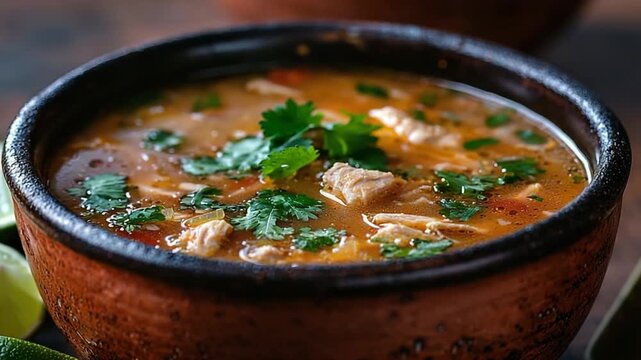 caldo tlalpeno chicken tortilla soup from mexico