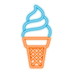 Neon Soft Serve Ice Cream Cone
