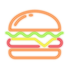Orange Neon Burger Cheeseburger