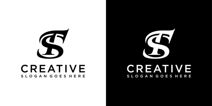 TS or ST initial letter logo design vector