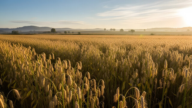 A scenic view of a milo (sorghum) crop field ready for harvest