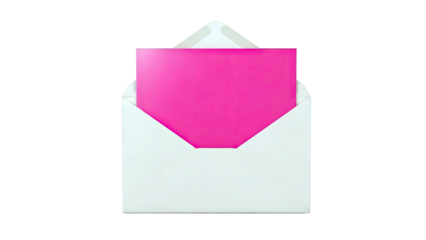 Open Envelope with Pink Card