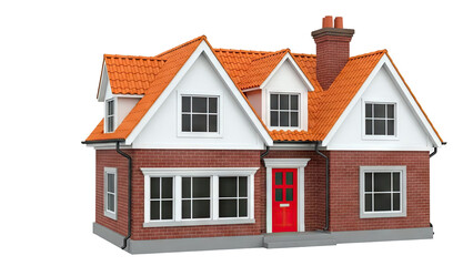 Red Brick House with Orange Tile Roof