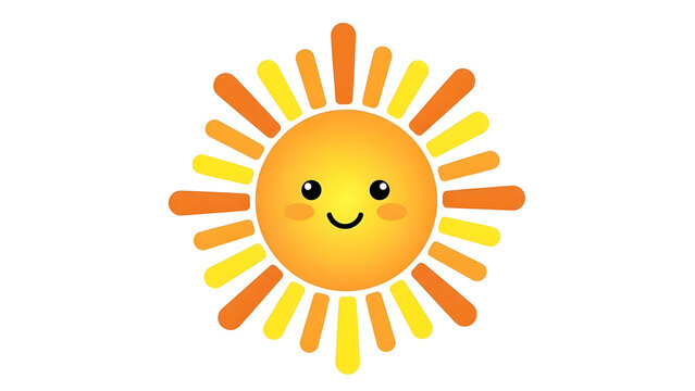 A bright and happy yellow sun clip art for weather and nature