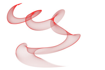 Crimson Silk Ribbon Overlays – Soft Flowing Red Curves of Transparent Light Gliding Across White for Elegant Abstract Backgrounds, Banners and Photo Art

