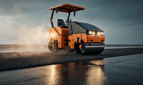Asphalt Compaction Machine in Infrastructure Project