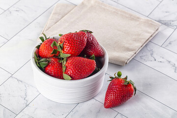 Ripe sweet Strawberry in the bowl