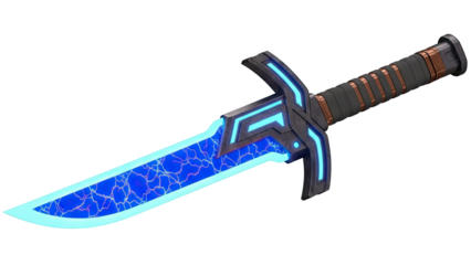 Futuristic Energy Blade Sword with Neon Blue Lighting