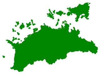 香川県の地図（グリーン）