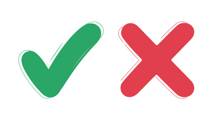 Clean Vector Illustration Featuring Correct and Wrong Mark Icons