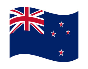 Waving flag of New Zealand national symbol of the Oceania country, representing southern hemisphere nation