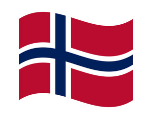 Waving flag of Norway national country symbol isolated on transparent background