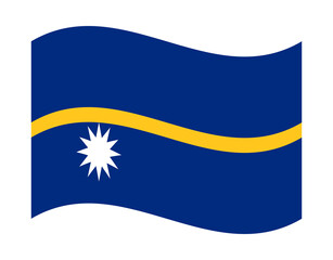 Waving flag of Nauru national symbol on transparent background