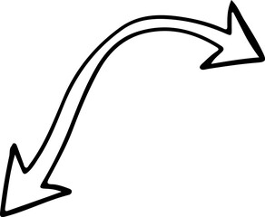 Hand Drawn Curved Arrow