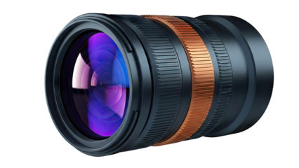 Camera Lens with Copper Accent