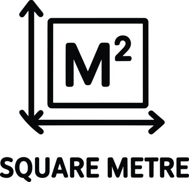Square Meter Icon Symbol for Measurement