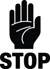Obraz premium Stop hand sign palm up direction