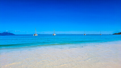 Obraz premium Beau Vallon Beach, Mahe in the Seychelles.