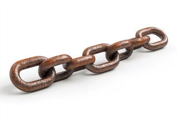 Obraz premium Rusty chain isolated on white space