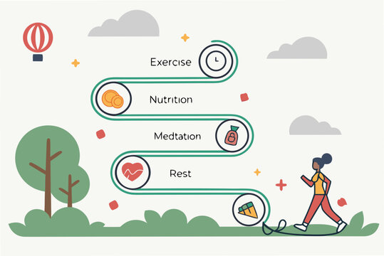 Health Improvement Journey Illustration  Flat Vect (1) Vector Icon Illustration