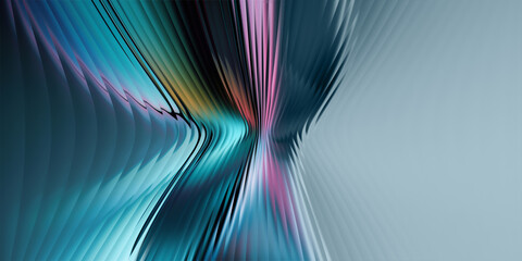 Vibrant Fractal Glass Background With Waves