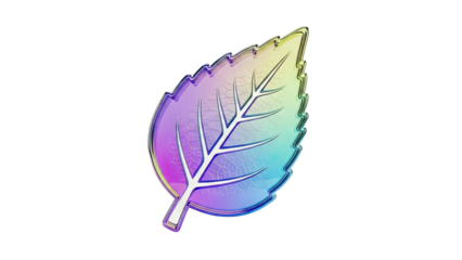 Iridescent Glass Leaf with Vein Detail