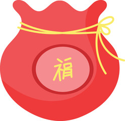 Red fortune bag symbol for Chinese New Year illustration.