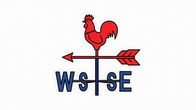 Weather Vane with Rooster Direction Indicator.