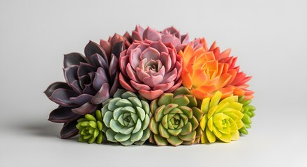 Colorful Succulent Arrangement Featuring a Spectrum of Vibrant Succulent Plants