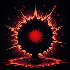 Vibrant explosion with dynamic red bursts, perfect for impactful designs and edgy graphics, a visually striking accent for bold statements and powerful imagery
