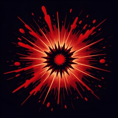 Dynamic red burst design element for vibrant backgrounds and impactful visuals, perfect for adding energy and intensity to your creative projects now