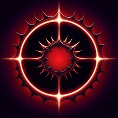 Elegantly striking fractal art with glowing red and black spiked design, perfect for modern backgrounds and abstract concepts with a powerful visual impact