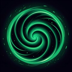 Hypnotic vortex of swirling emerald green energy, a dynamic background for tech, design, or gaming visuals evoking power and futuristic vibes, available now