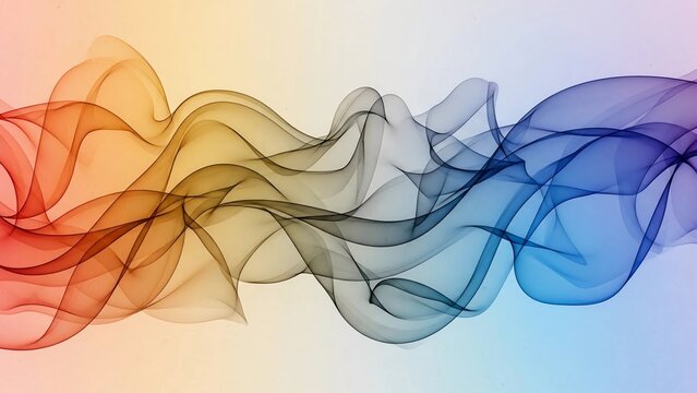 A vibrant abstract illustration of colorful smoke on a white background