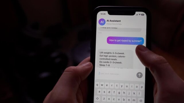 A user asks a mobile AI app how to get in shape for summer