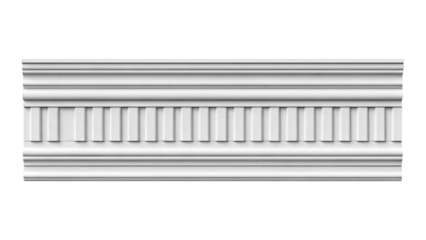 White Decorative Architectural Molding with Fluted Center