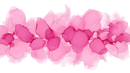 Vibrant pink floral watercolor painting on black background