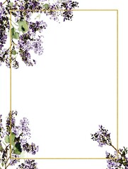 Watercolor botanical invitation frame