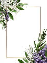 Watercolor botanical invitation frame