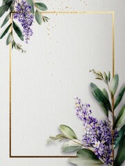 Watercolor botanical invitation frame