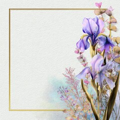 Watercolor meadow frame