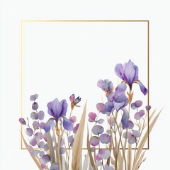 Watercolor meadow frame