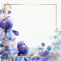 Watercolor meadow frame